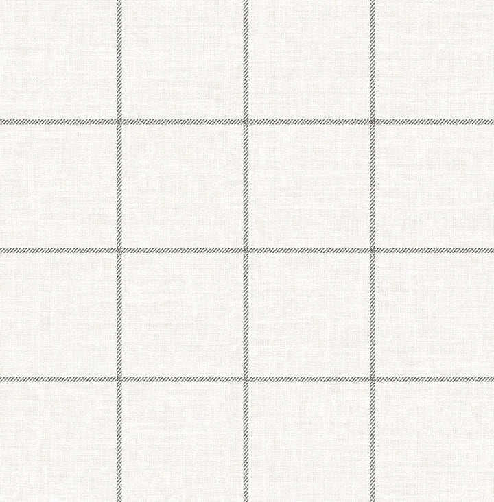 Classic Striped Check Charcoal & Linen by Seabrook Wallpaper NextWall Peel & Stick United States 30.75 5.2" 20.5" - Fabric Carolina -