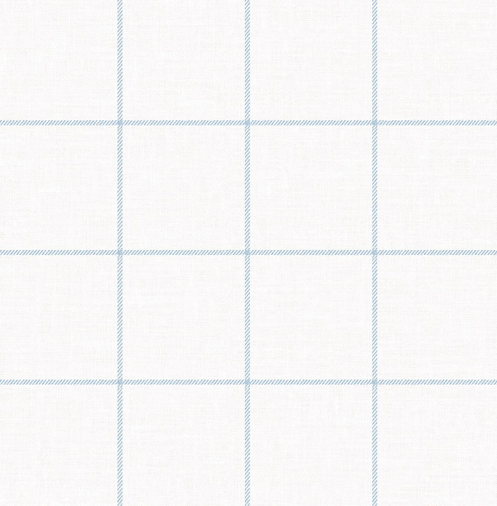Classic Striped Check Sky Blue & Linen by Seabrook Wallpaper NextWall Peel & Stick United States 30.75 5.2" 20.5" - Fabric Carolina -