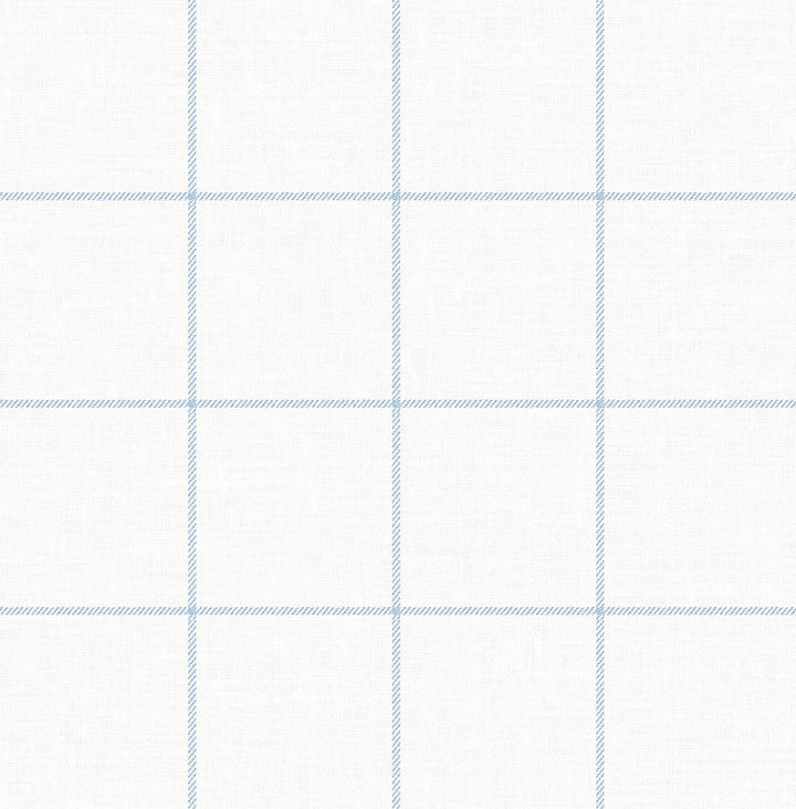 Classic Striped Check Sky Blue & Linen by Seabrook Wallpaper NextWall Peel & Stick United States 30.75 5.2" 20.5" - Fabric Carolina -
