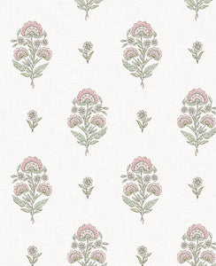 Floral Spot Blush & Basil by Seabrook Wallpaper