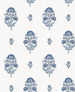 Floral Spot Delft Blue by Seabrook Wallpaper