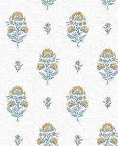 Floral Spot Marigold & Seabreeze by Seabrook Wallpaper