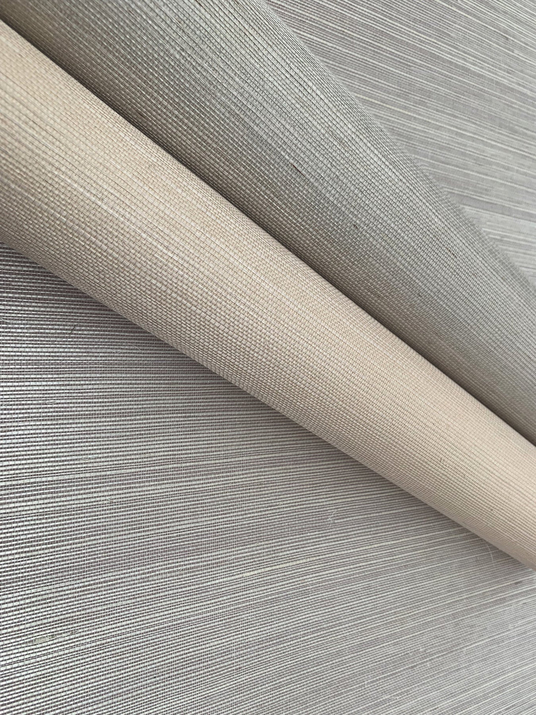Sisal Grasscloth Grey & Taupe Wallpaper by York Wallcoverings Designer