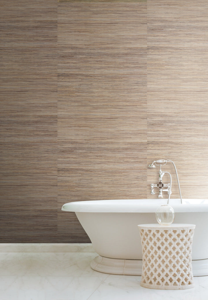 Raw Jute Grasscloth Metallic Wallpaper by York Wallcoverings Designer