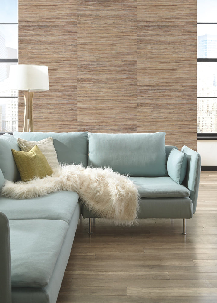 Raw Jute Grasscloth Metallic Wallpaper by York Wallcoverings Designer