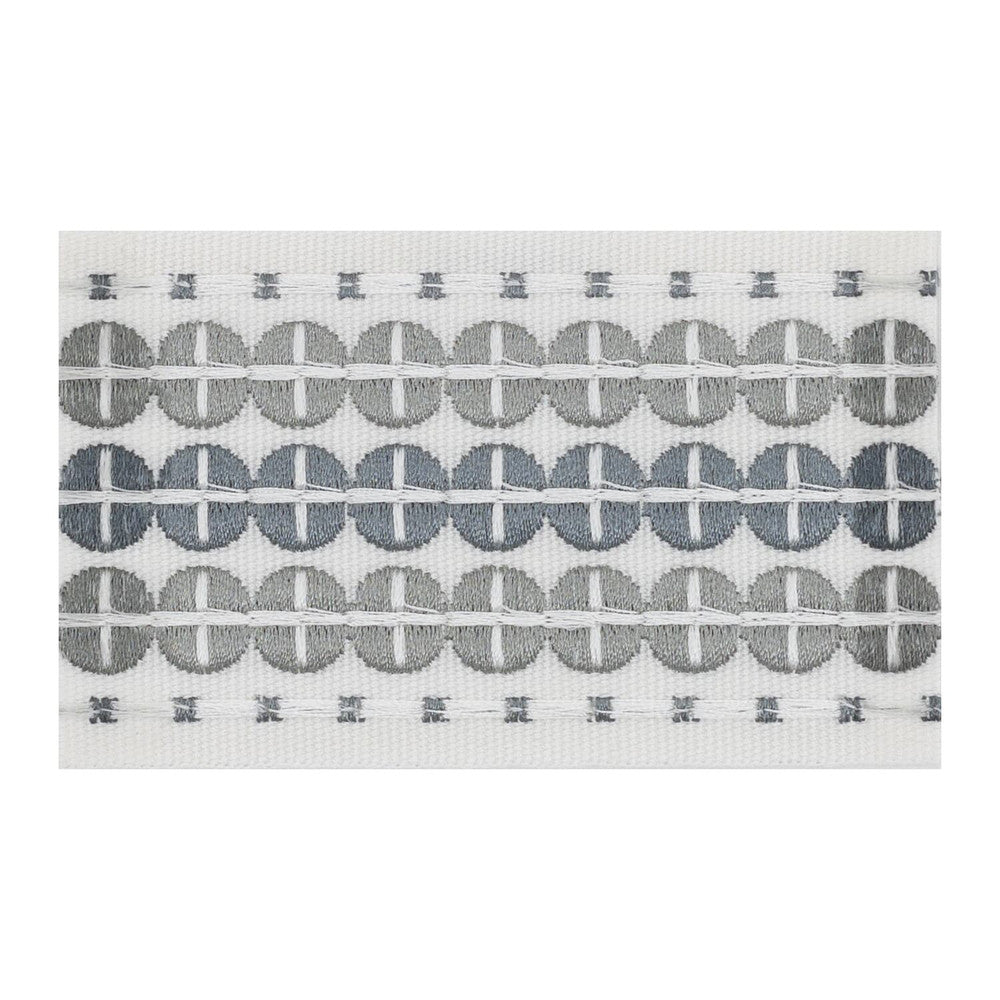 Oberlin Tape 5 Pewter by Stout Trim Stout Trim Oberlin Tape 5 PewterTrim SMALL WONDERS TRIM 100%POL CHINA </p><p>Repeat: H: 0.375, V: 0.000 2.38 in - Fabric Carolina -