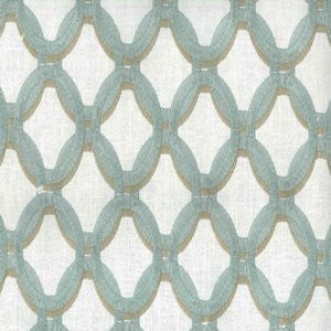 Odienne Aqua by Norbar Designer Fabric 57% POLYESTER 43% COTTON INDIA 3"V - 3 1/4"H 52 - Swanky Fabrics -