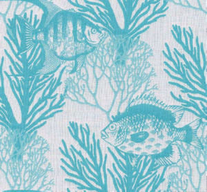 Odyssey Turquoise 65 by Norbar Designer Fabric INSIDE OUT 100% SOLUTION DYED ACRYLIC GERMANY 13"V 14"H 54 - Swanky Fabrics -