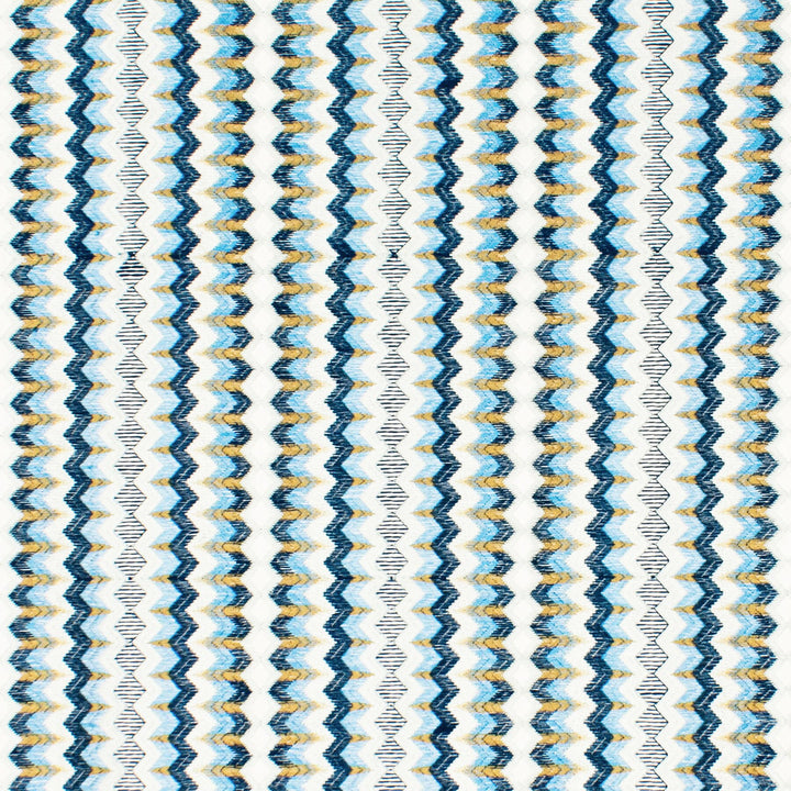 Offpeak 1 Blue by Stout Fabric Rainbow Library Lake/Indigo 40% Cotton 60% Linen Embroidery INDIA Horizontal: 12.75 and Vertical: 15.75 51.12 in - Fabric Carolina -