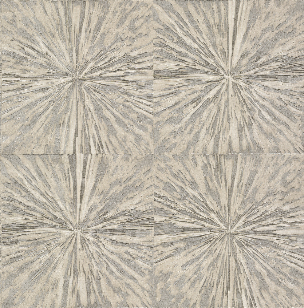 Squareburst Cream Wallpaper by Antonina Vella Antonina Vella Elegant Earth Covers about 56.9 square feet 20.8-in by 32.8-ft long roll Unpasted 20.8 - Fabric Carolina -