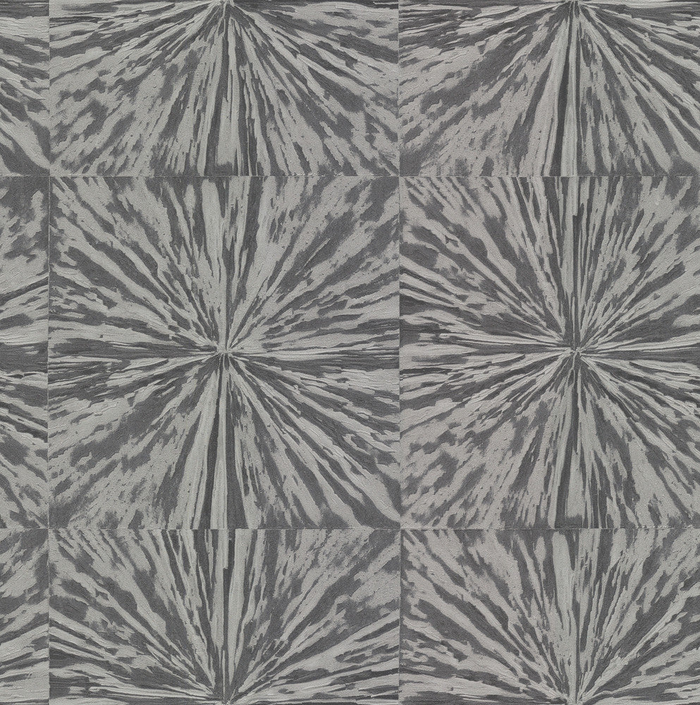 Squareburst Charcoal Wallpaper by Antonina Vella Antonina Vella Elegant Earth Covers about 56.9 square feet 20.8-in by 32.8-ft long roll Unpasted 20.8 - Fabric Carolina -