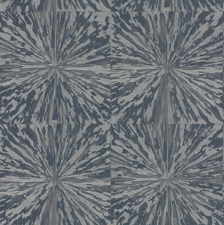 Squareburst Navy Wallpaper by Antonina Vella Antonina Vella Elegant Earth Covers about 56.9 square feet 20.8-in by 32.8-ft long roll Unpasted 20.8 - Fabric Carolina -