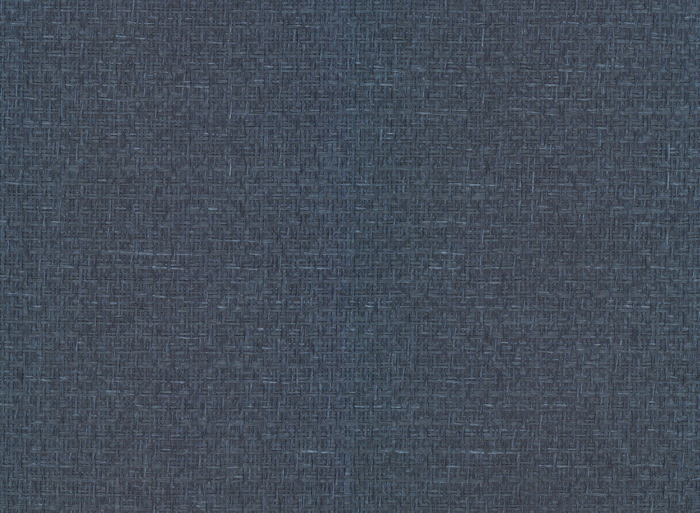 Tatami Weave Navy Wallpaper by Ronald Redding Grasscloth & Natural Resource Covers about 72 square feet 36-in by 24-ft long roll Unpasted 0 - Fabric Carolina -
