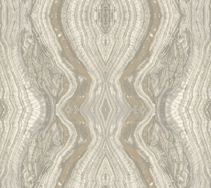 Kaleidoscope Light Grey Wallpaper by Antonina Vella Antonina Vella Elegant Earth Covers about 60.8 square feet 27-in by 27-ft long roll Unpasted 24 - Fabric Carolina -