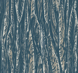 Native Leaves Navy Wallpaper by Antonina Vella