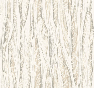 Native Leaves Cream & Beige Wallpaper by Antonina Vella
