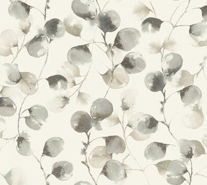 Eucalyptus Trail Grey & Taupe Wallpaper by Antonina Vella