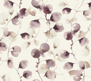 Eucalpytus Trail Mulberry Wallpaper by Antonina Vella