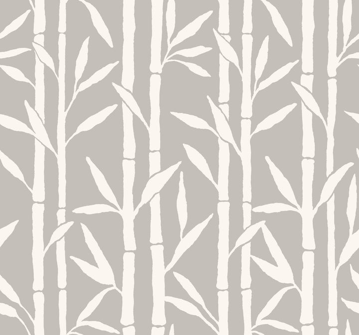 Bamboo Grove Grey Wallpaper by Antonina Vella Antonina Vella Elegant Earth Covers about 60.8 square feet 27-in by 27-ft long roll Unpasted 25.25 - Fabric Carolina -