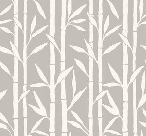 Bamboo Grove Grey Wallpaper by Antonina Vella