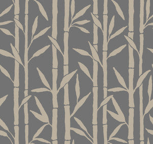 Bamboo Grove Charcoal Wallpaper by Antonina Vella