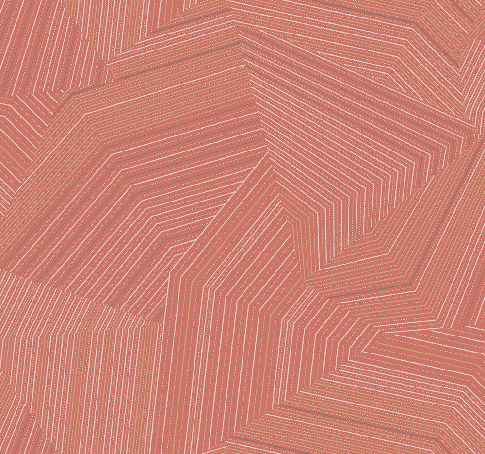 Dotted Maze Desert Red Wallpaper by York Wallcoverings New Origins Covers about 60.8 square feet 27-in by 27-ft long roll Unpasted 25.25 - Fabric Carolina -