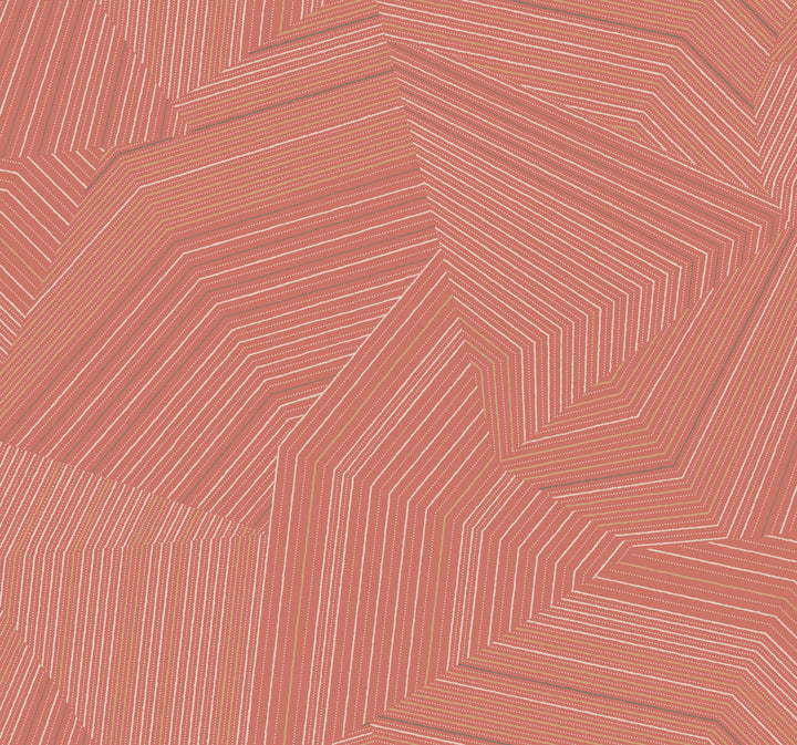 Dotted Maze Desert Red Wallpaper by York Wallcoverings New Origins Covers about 60.8 square feet 27-in by 27-ft long roll Unpasted 25.25 - Fabric Carolina -