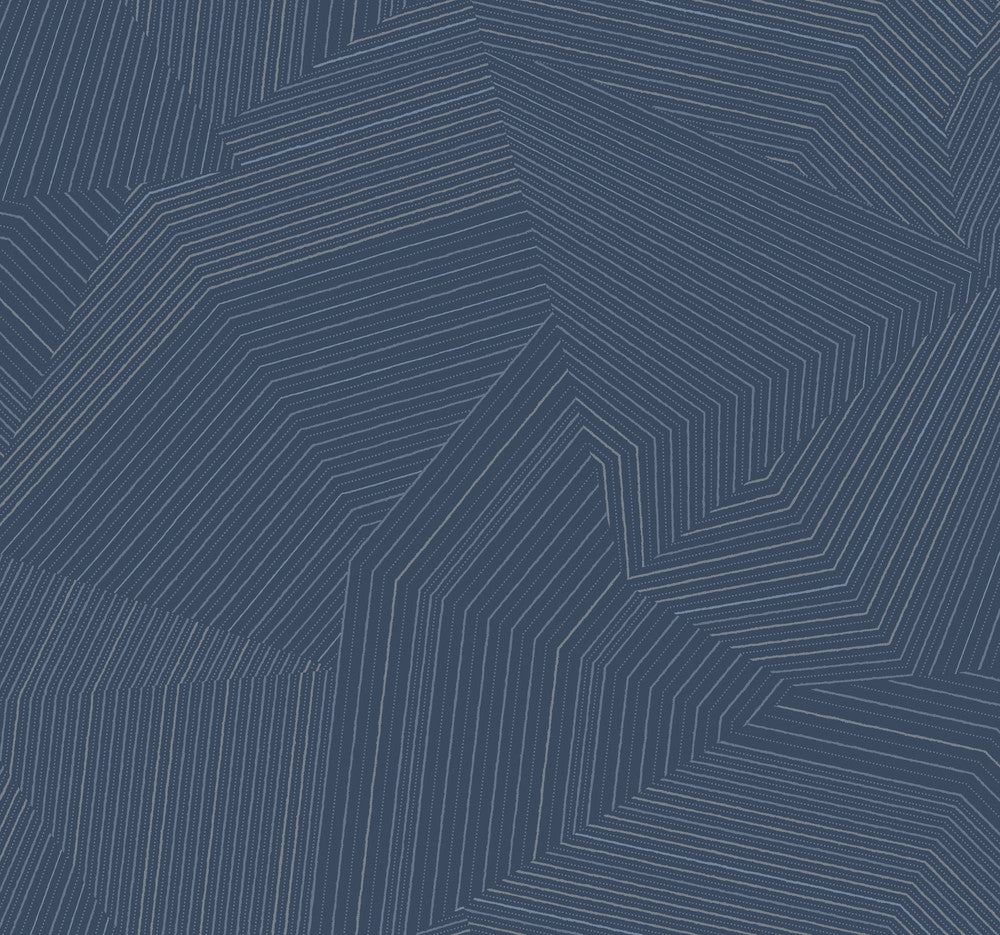 Dotted Maze Navy Wallpaper by York Wallcoverings New Origins Covers about 60.8 square feet 27-in by 27-ft long roll Unpasted 25.25 - Fabric Carolina -