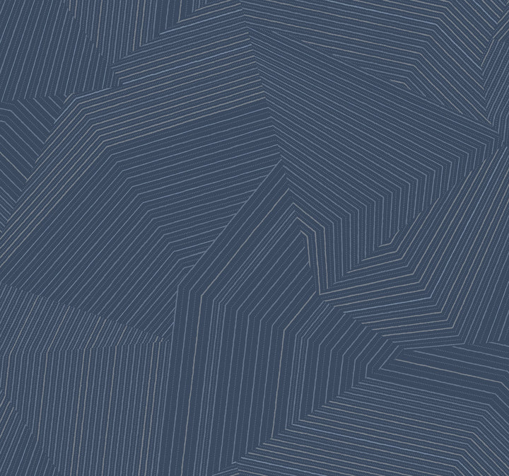 Dotted Maze Navy Wallpaper by York Wallcoverings New Origins Covers about 60.8 square feet 27-in by 27-ft long roll Unpasted 25.25 - Fabric Carolina -