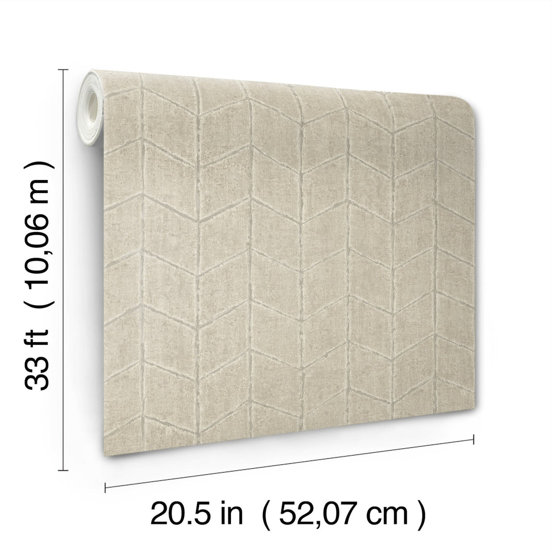 Flatiron Geometric Taupe Wallpaper by York Wallcoverings Designer