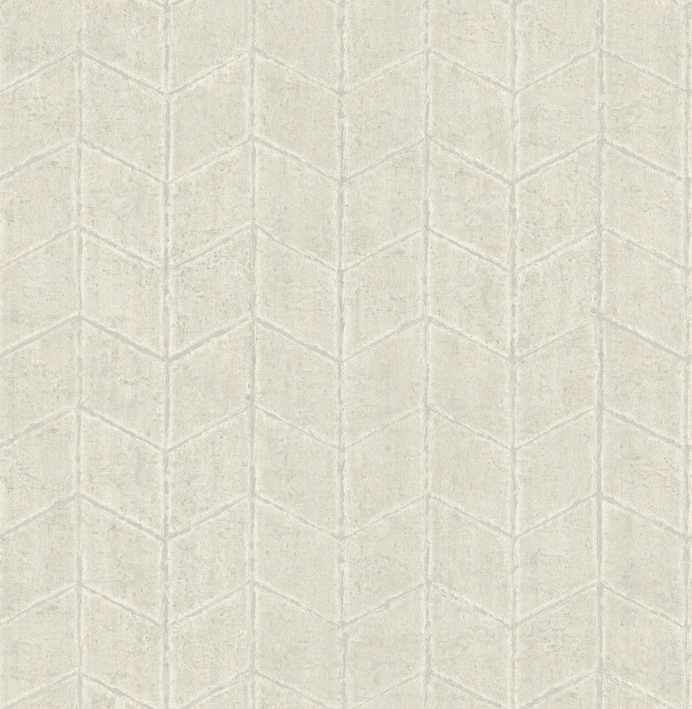 Flatiron Geometric Pearl Grey Wallpaper by York Wallcoverings New Origins Covers about 56.4 square feet 20.5-in by 33-ft long roll Unpasted 20.5 - Fabric Carolina -