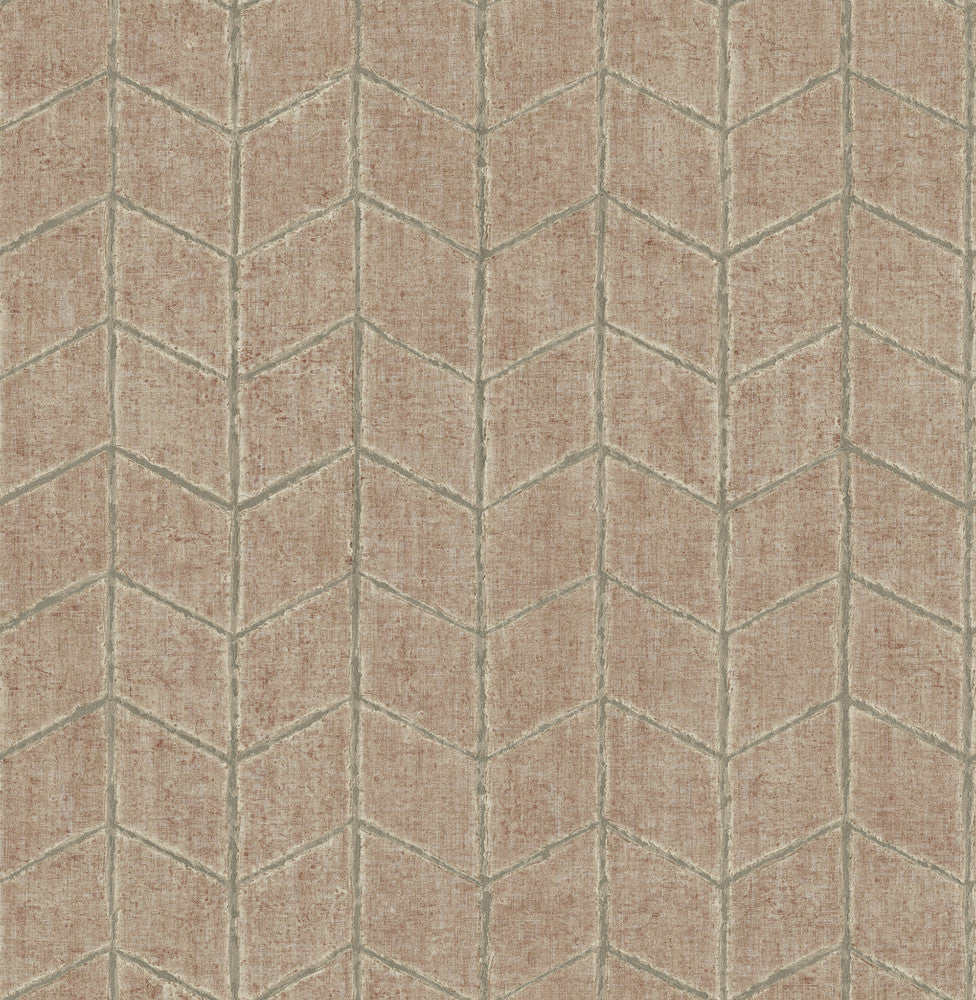 Flatiron Geometric Brick Wallpaper by York Wallcoverings New Origins Covers about 56.4 square feet 20.5-in by 33-ft long roll Unpasted 20.5 - Fabric Carolina -
