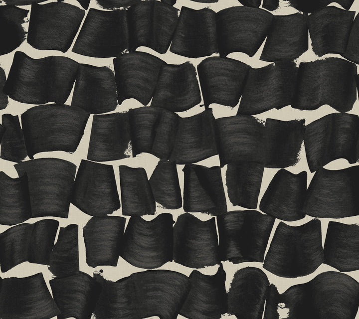 Brushed Ink Black Wallpaper by York Wallcoverings Designer