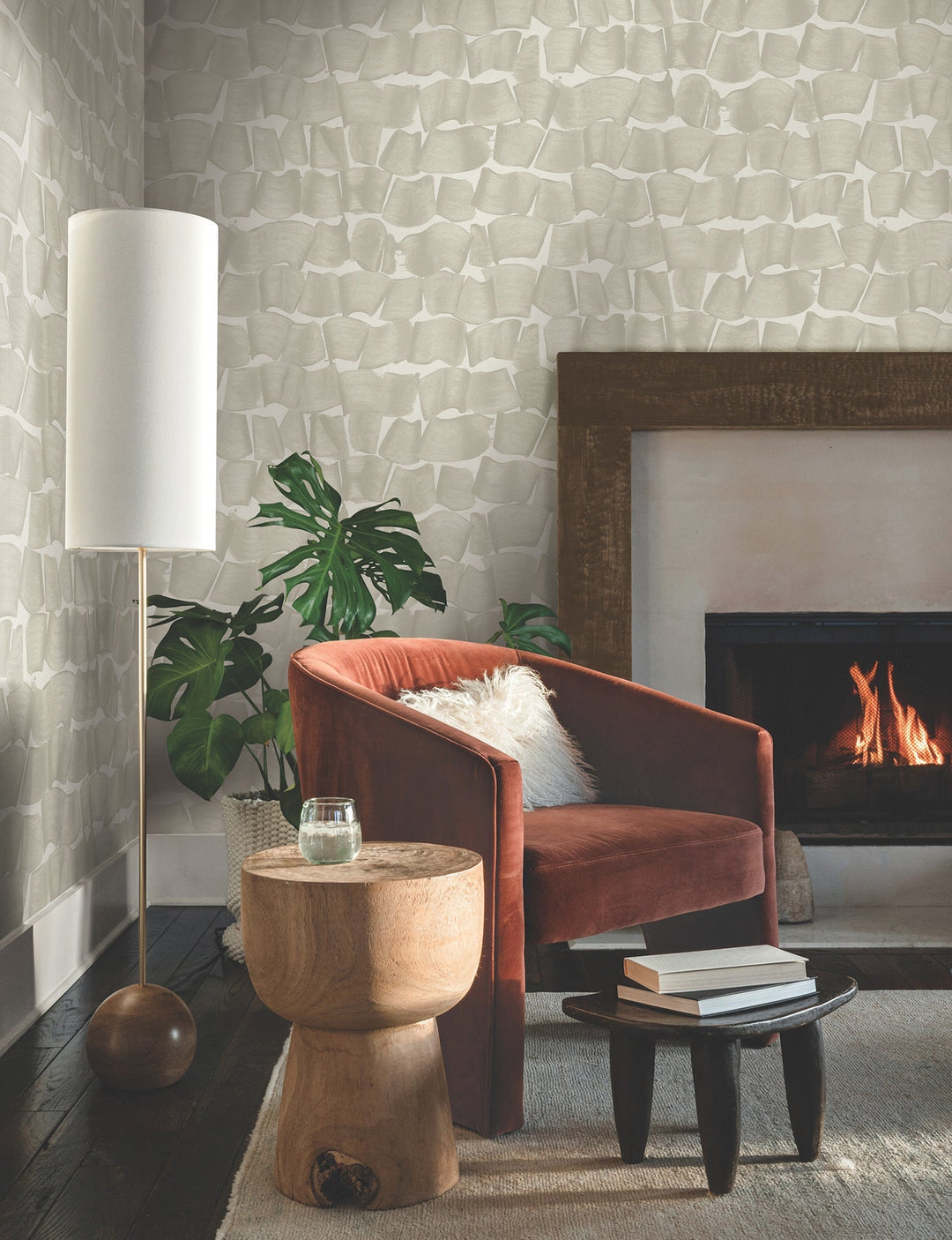 Brushed Ink Taupe Wallpaper by York Wallcoverings Designer