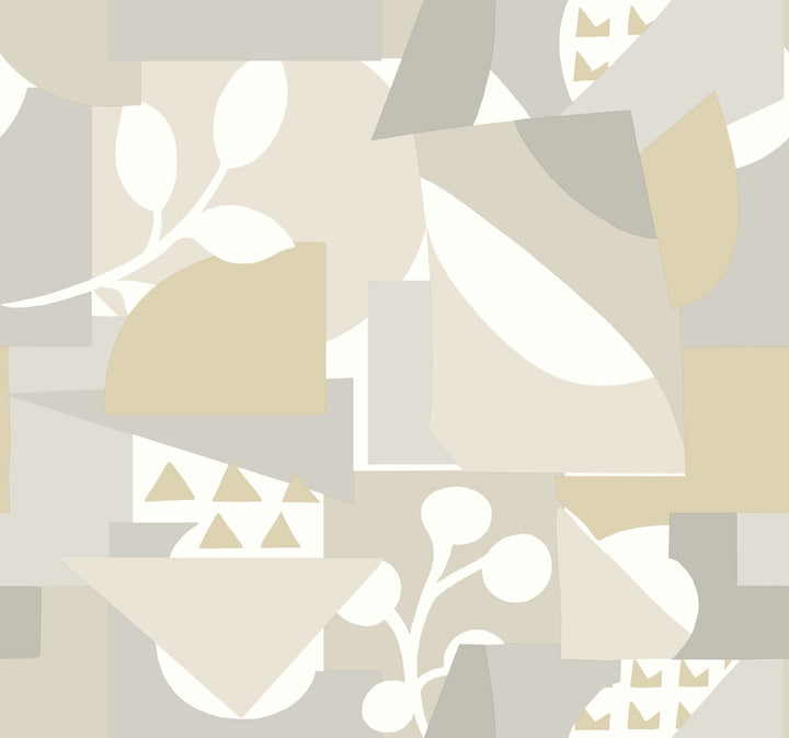Cut Outs Neutral Wallpaper by York Wallcoverings New Origins Covers about 60.8 square feet 27-in by 27-ft long roll Unpasted 25.25 - Fabric Carolina -