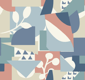 Cut Outs Blue Wallpaper by York Wallcoverings