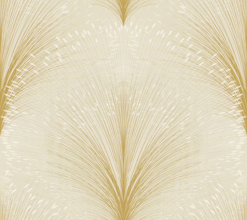 Papyrus Plume Beige Wallpaper by York Wallcoverings New Origins Covers about 60.8 square feet 27-in by 27-ft long roll Unpasted 24 - Fabric Carolina -