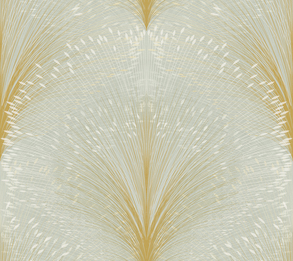 Papyrus Plume Sage Wallpaper by York Wallcoverings New Origins Covers about 60.8 square feet 27-in by 27-ft long roll Unpasted 24 - Fabric Carolina -
