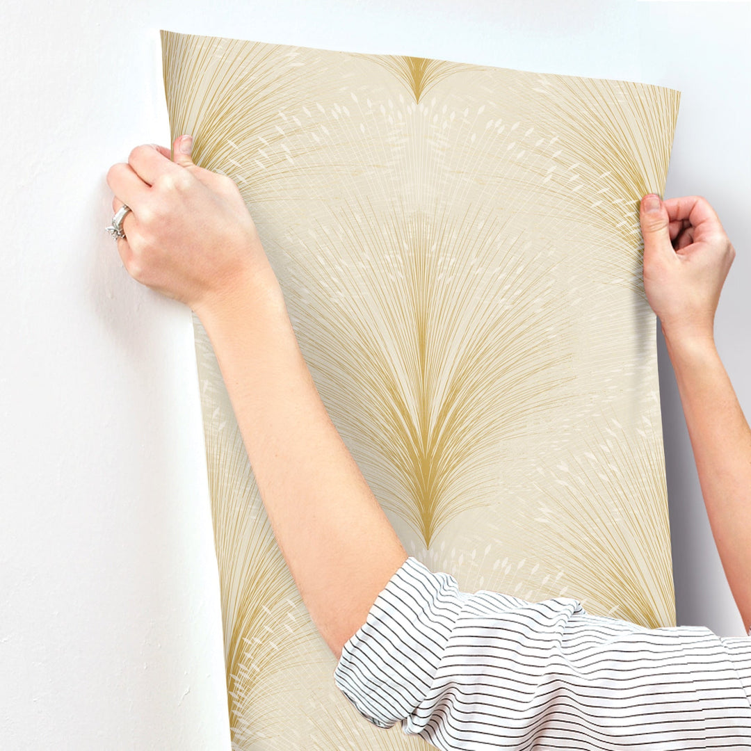 Papyrus Plume Ivory Wallpaper by York Wallcoverings Designer