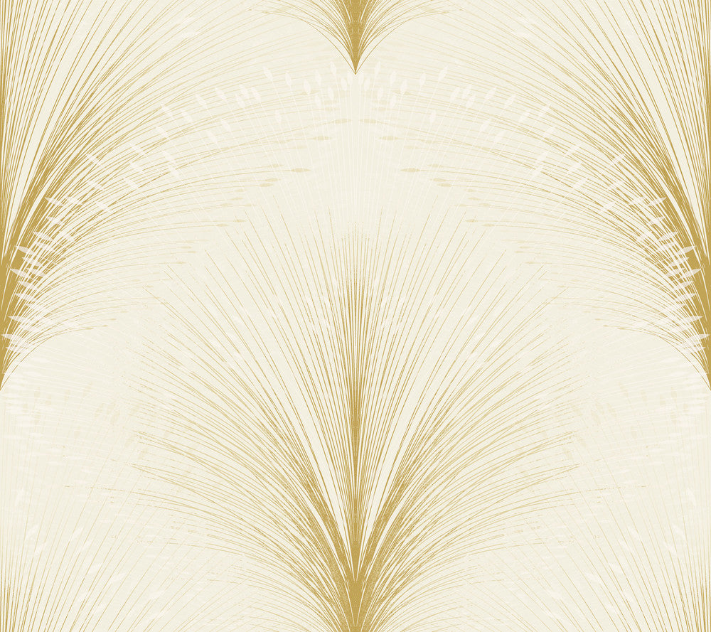 Papyrus Plume Ivory Wallpaper by York Wallcoverings New Origins Covers about 60.8 square feet 27-in by 27-ft long roll Unpasted 24 - Fabric Carolina -