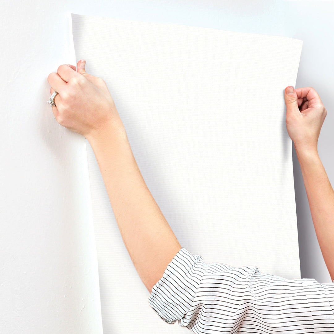 Natural Grid White Pearl Wallpaper by York Wallcoverings Designer