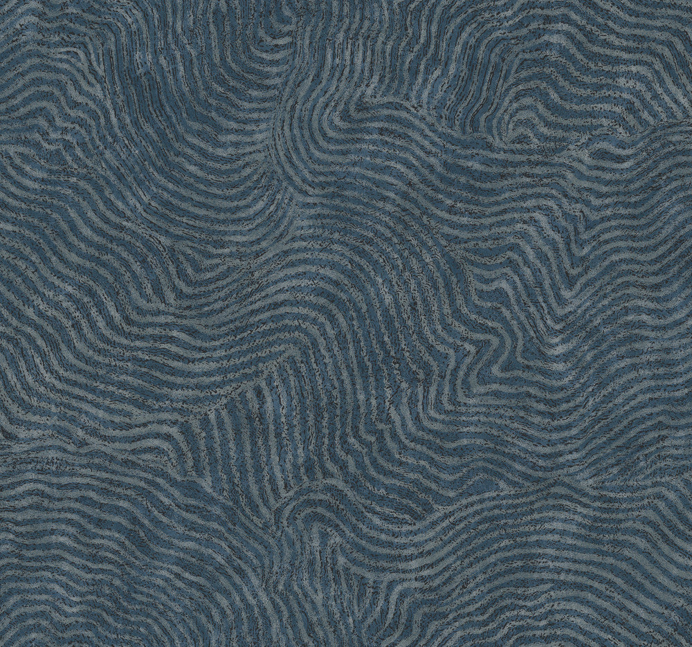 Modern Wood Indigo Wallpaper by York Wallcoverings New Origins Covers about 60.8 square feet 27-in by 27-ft long roll Unpasted 25.25 - Fabric Carolina -
