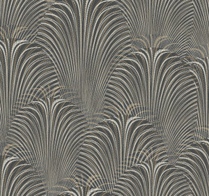 Deco Fountain Black Wallpaper by Candice Olson