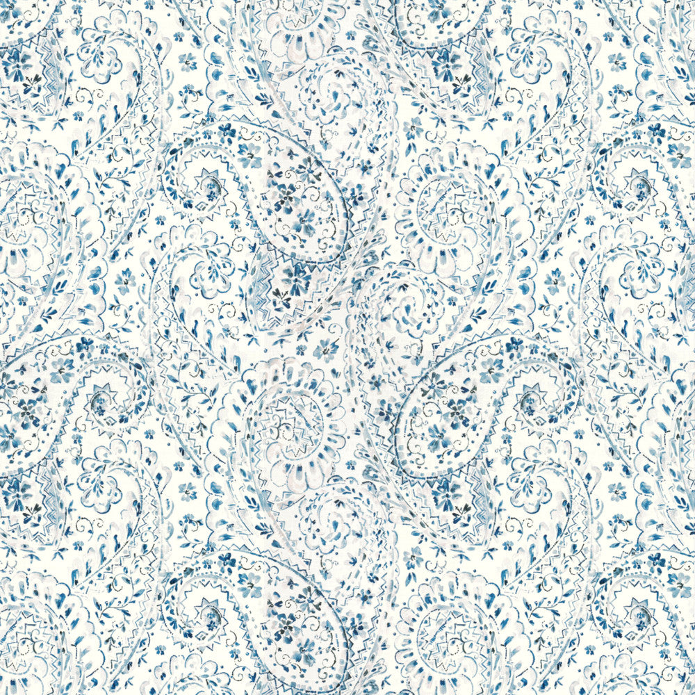 Oleander 2 Blueberry by Stout Fabric RAINBOW LIBRARY HORIZON/LAKE 100%COT SPAIN Horizontal: 27.000 and Vertical: 27.000 54 in - Fabric Carolina -
