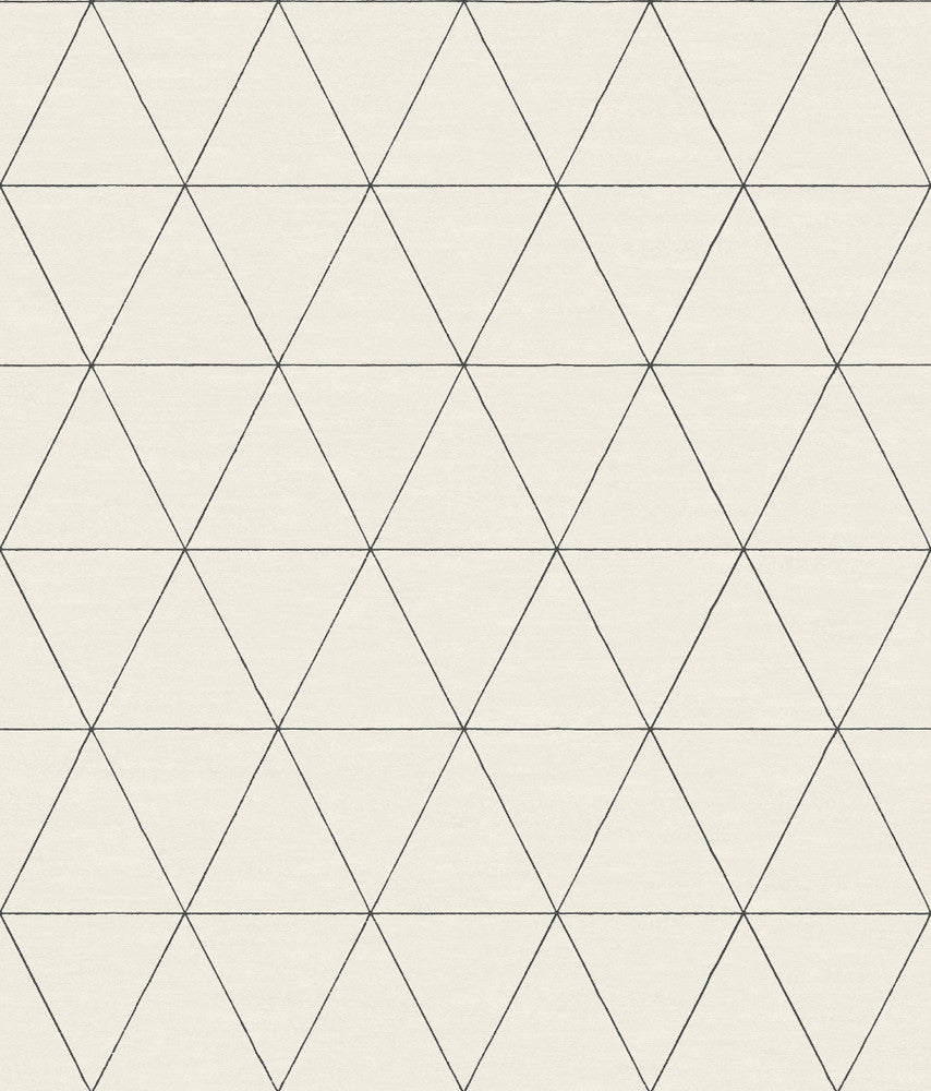 Ridge White & Black Wallpaper by Magnolia Home Magnolia Home 4 Covers about 56.4 square feet 20.5-in by 33-ft long roll Prepasted 24 - Fabric Carolina -