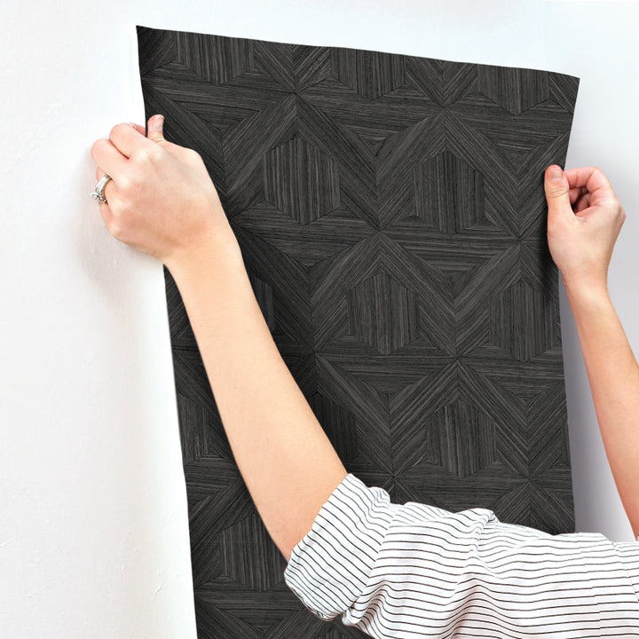 Parquet Black Wallpaper by Magnolia Home Designer
