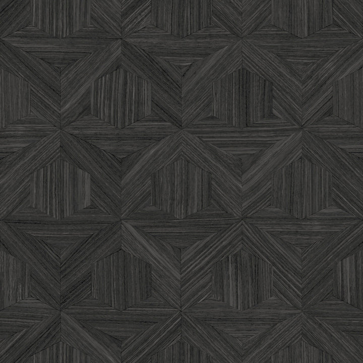 Parquet Black Wallpaper by Magnolia Home Magnolia Open Sheet Covers about 56.4 square feet 20.5-in by 33-ft long roll Prepasted 20.5 - Fabric Carolina -