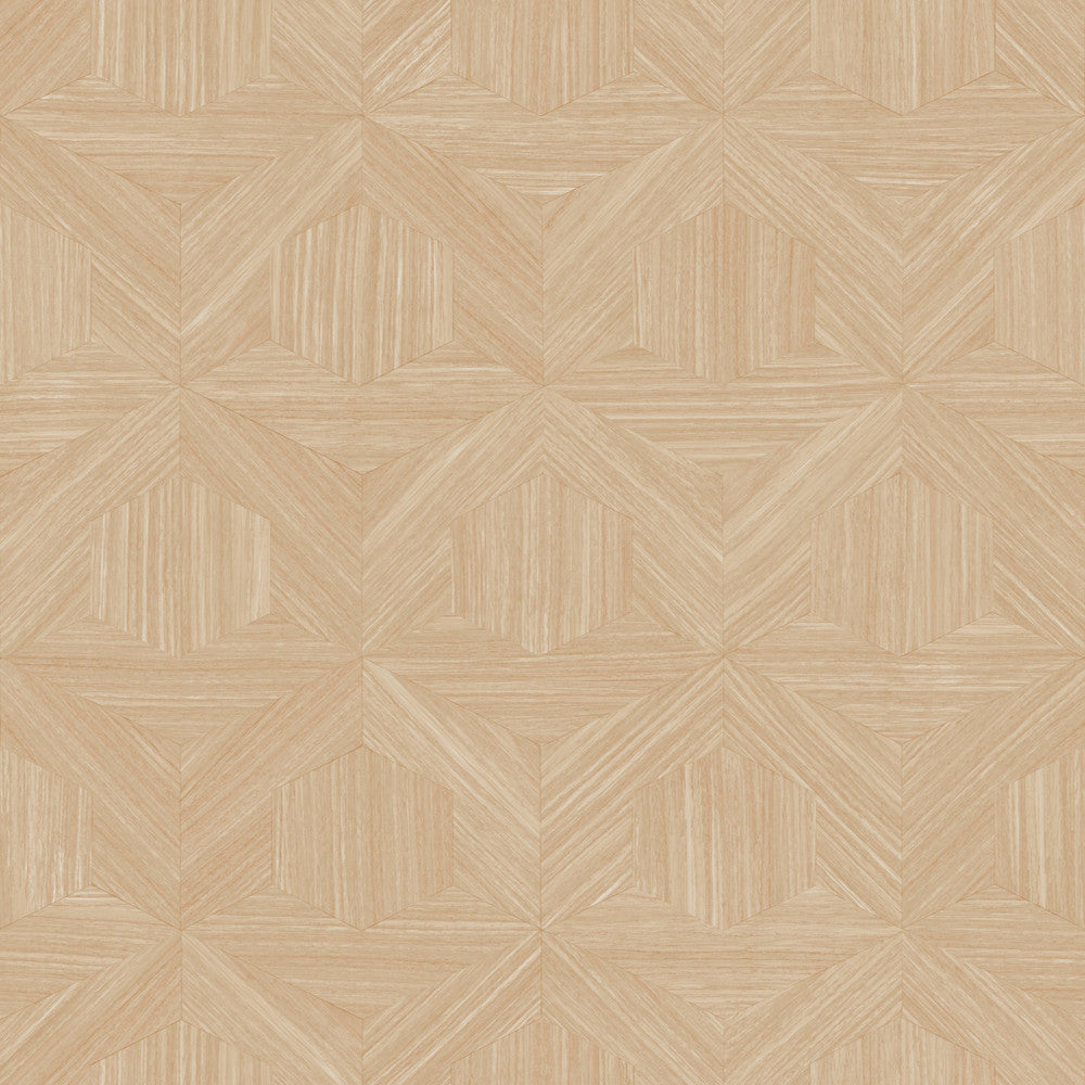 Parquet Tan Wallpaper by Magnolia Home Magnolia Open Sheet Covers about 56.4 square feet 20.5-in by 33-ft long roll Prepasted 20.5 - Fabric Carolina -