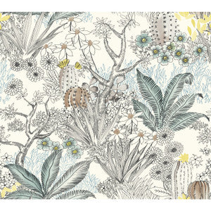 Flowering Desert Black Wallpaper by York Wallcoverings