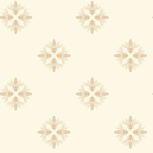 Honey Bee Gold & Cream Wallpaper by Inspired by Color